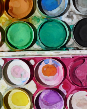 Rpaint palette de couleurs représentant les adultes